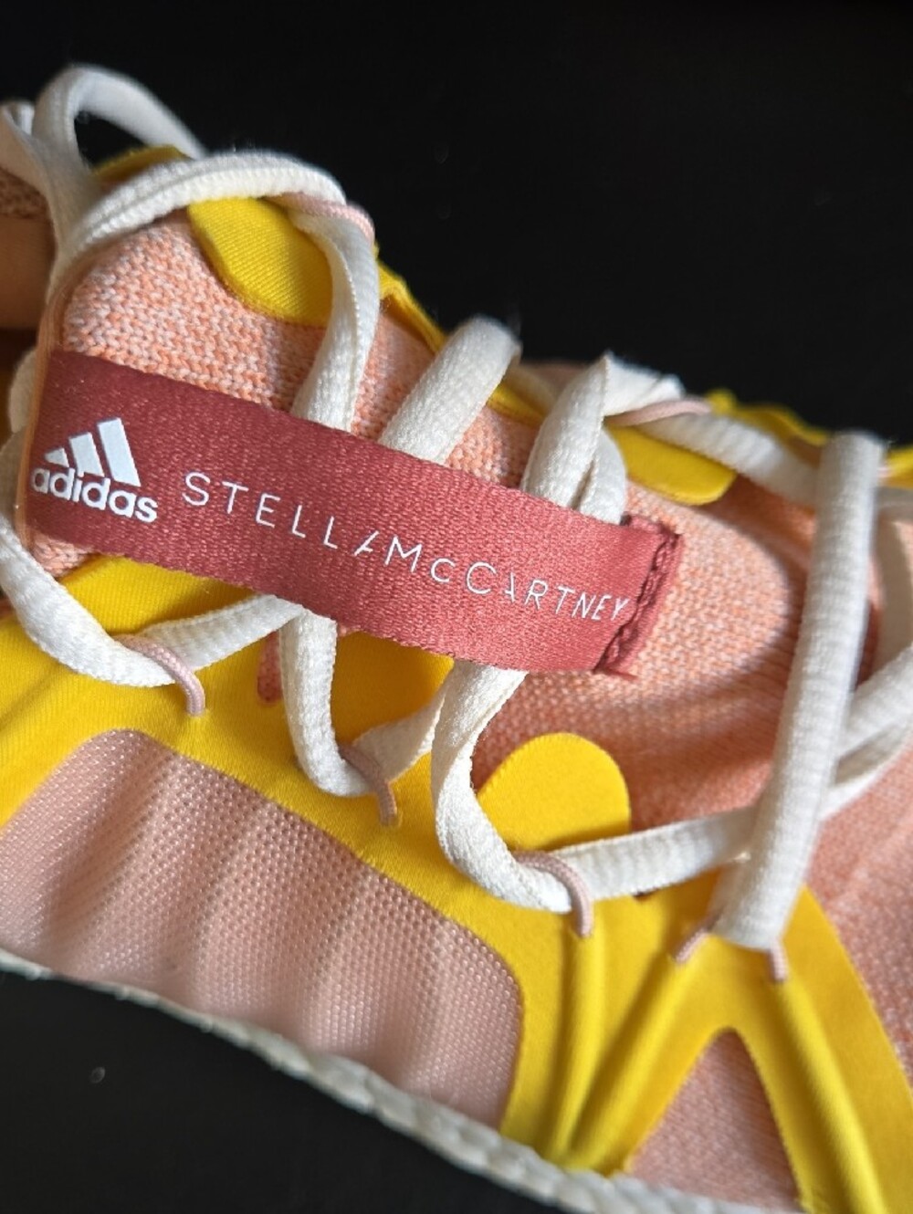 adidas Stella McCartney Coral Pink and Yellow Ultraboost Running Shoes - Picture 10 of 11